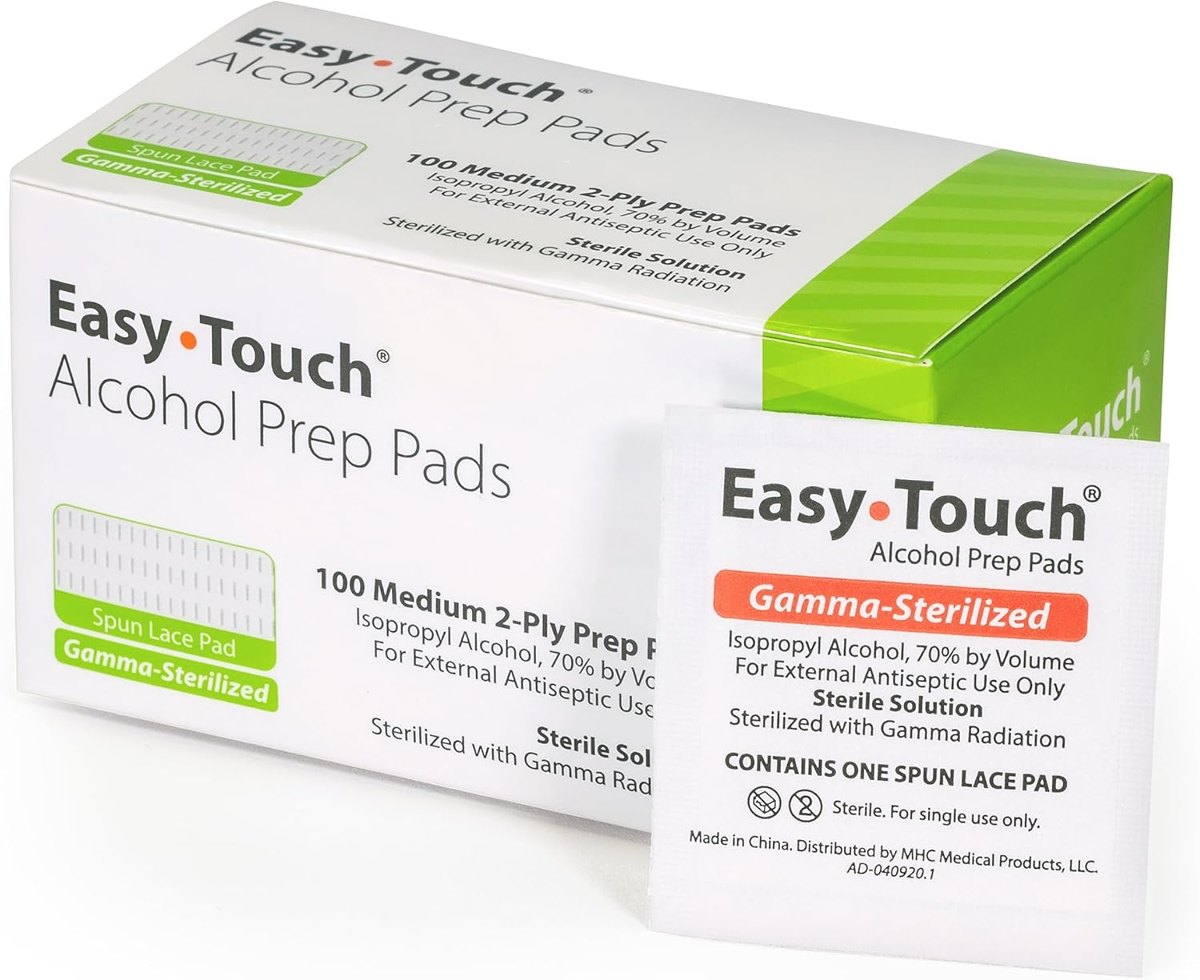 EasyTouch alcohol prep pads and fingertip pulse oximeter