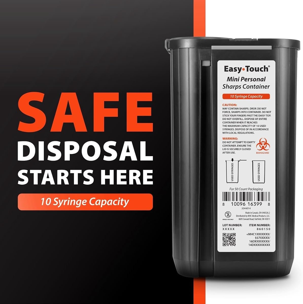 EasyTouch Personal Sharps Containers, 50 Pack, view 2