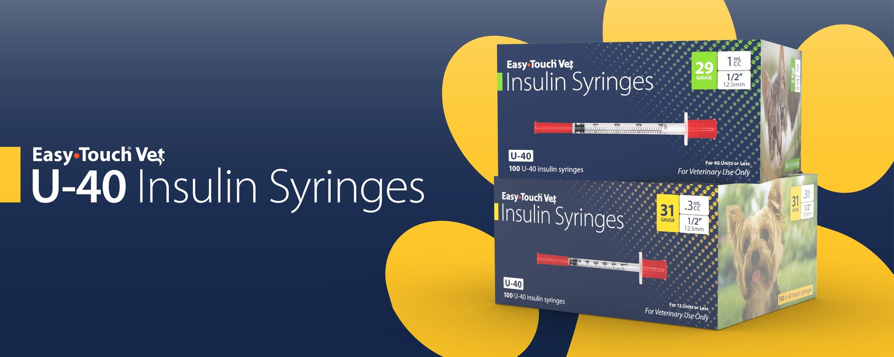 EasyTouch Vet U-40 insulin syringes for dogs and cats